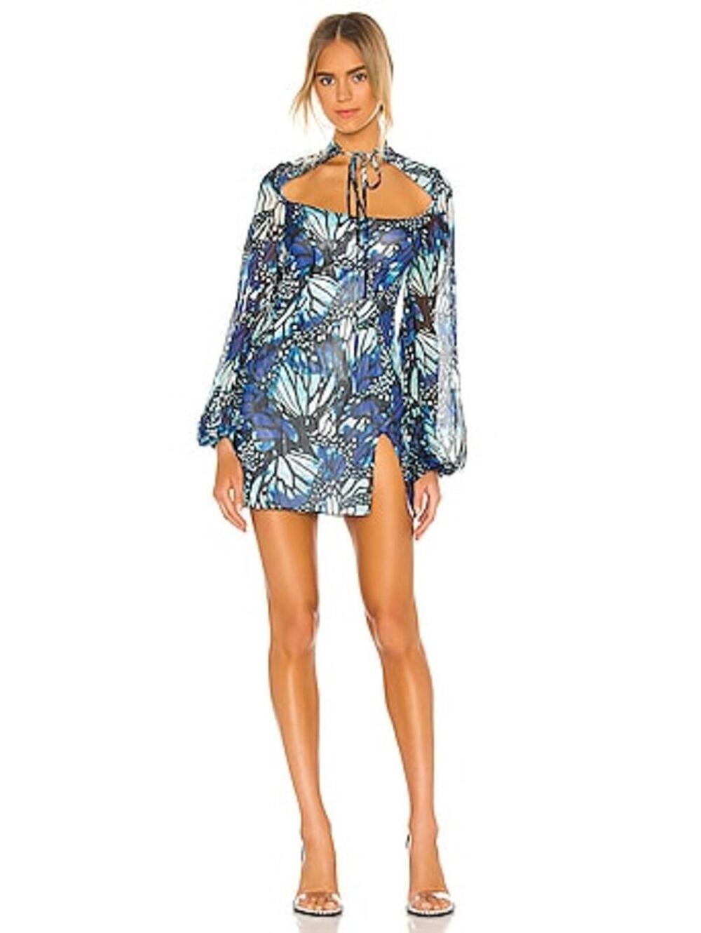 flaw KIM SHUI Butterfly Print Mini Dress in Butterfly Print